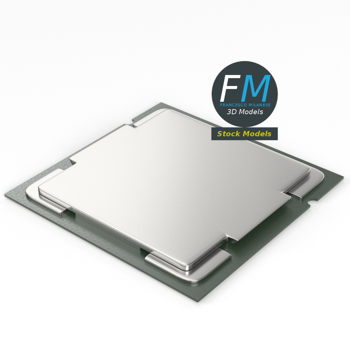3D-Modell - CPU-Mikrochip - 02