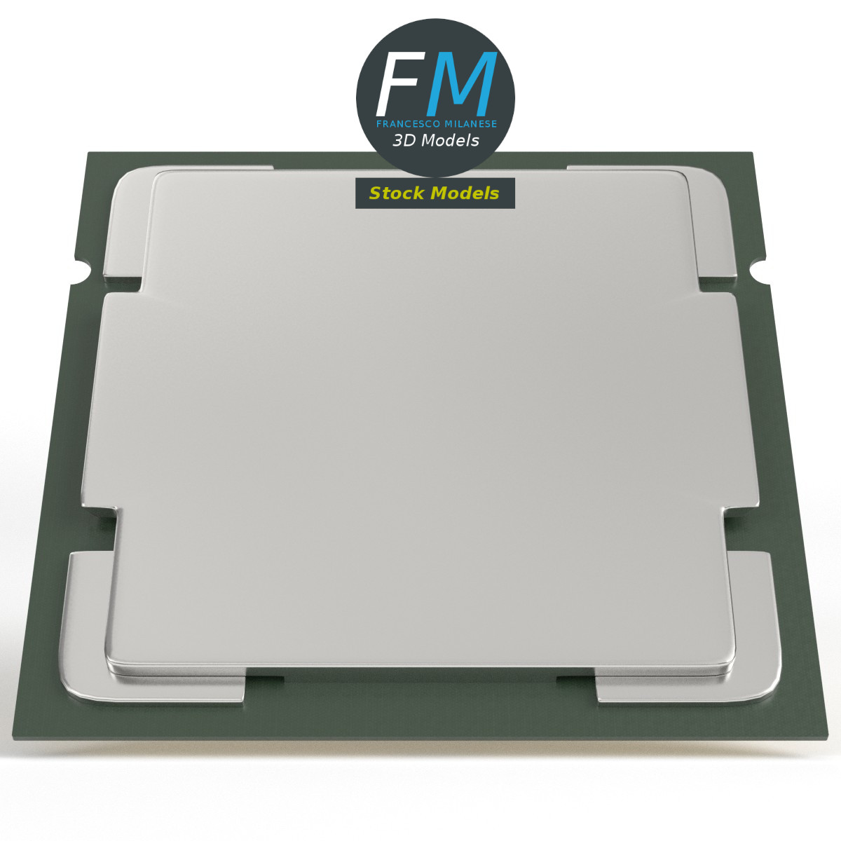 3D-Modell - CPU-Mikrochip - 03