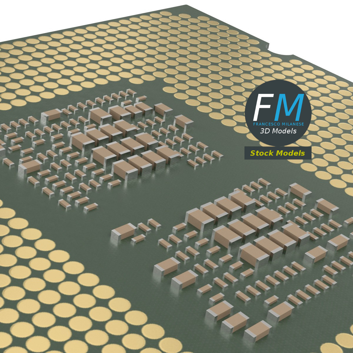 3D-Modell - CPU-Mikrochip - 04