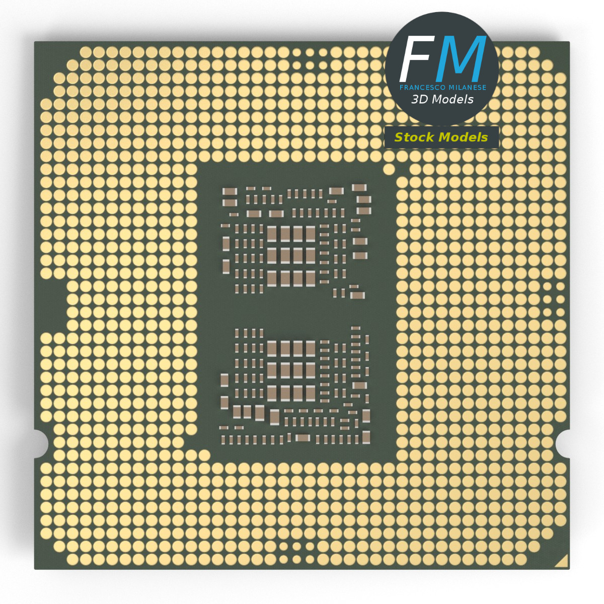 3D-Modell - CPU-Mikrochip - 06