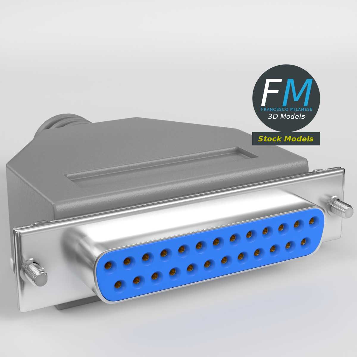 3D-Modell - DB-25 D-Sub-Buchsenstecker - 01