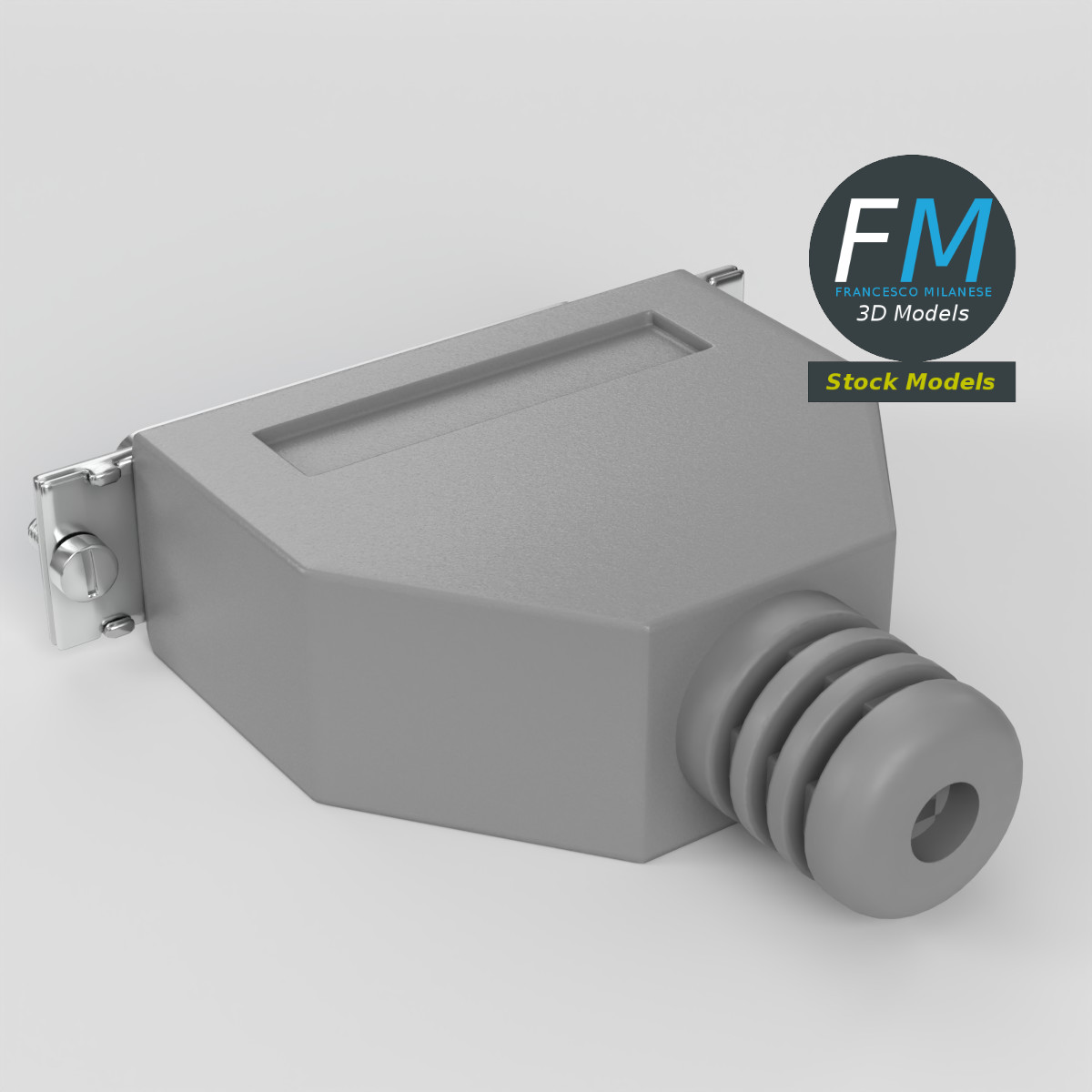 3D-Modell - DB-25 D-Sub-Buchsenstecker - 02