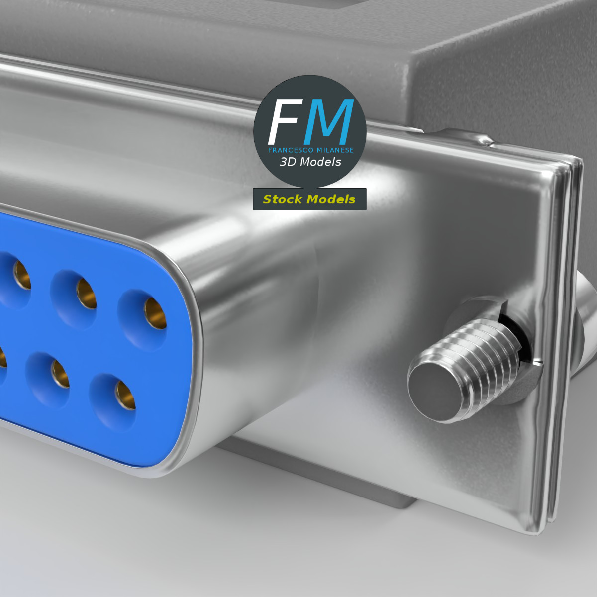 3D-Modell - DB-25 D-Sub-Buchsenstecker - 05