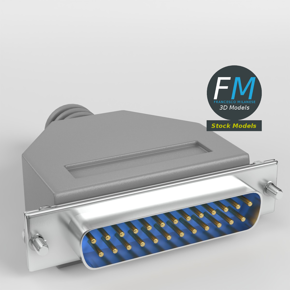 3D-Modell - DB-25 D-Sub-Stecker - 01