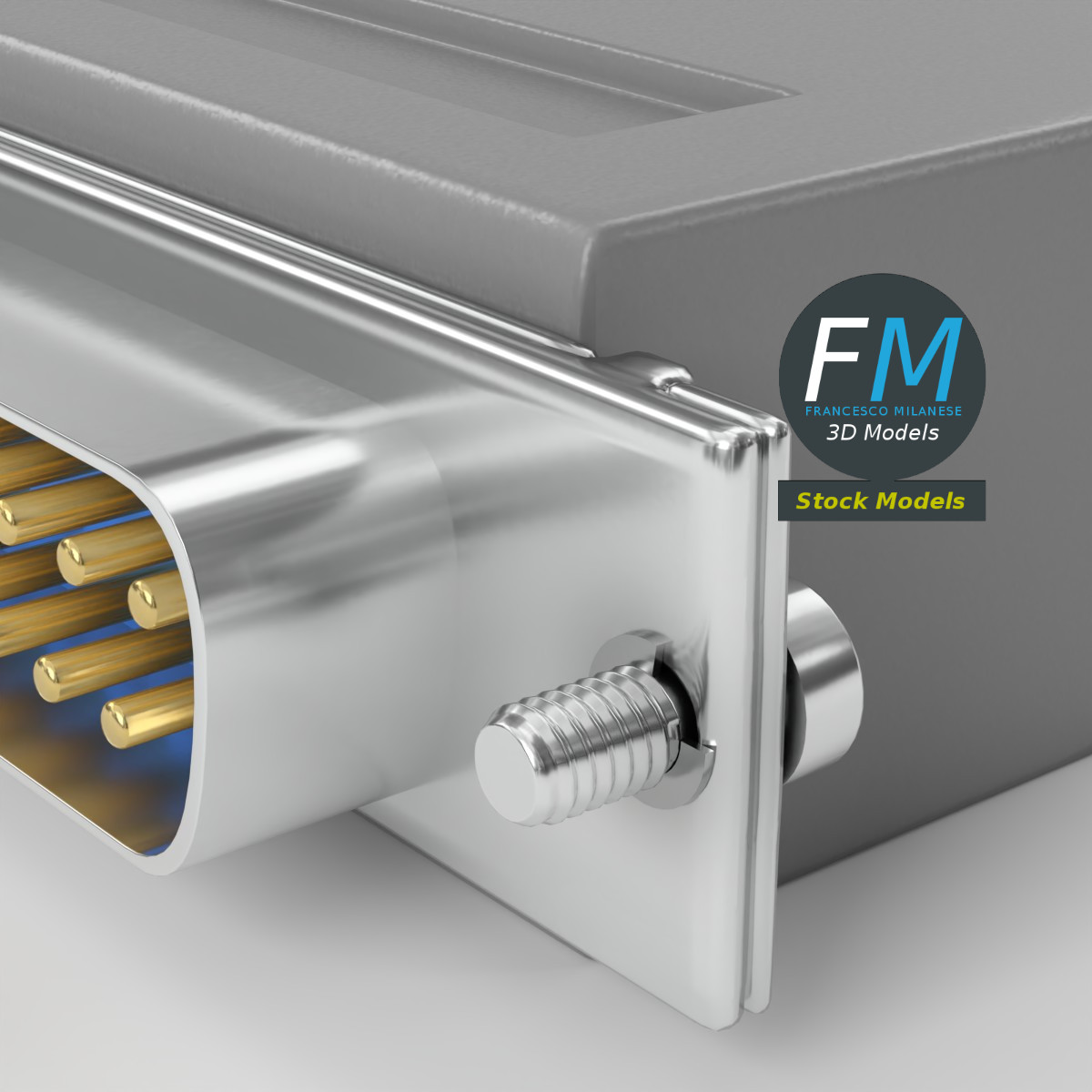 3D-Modell - DB-25 D-Sub-Stecker - 05