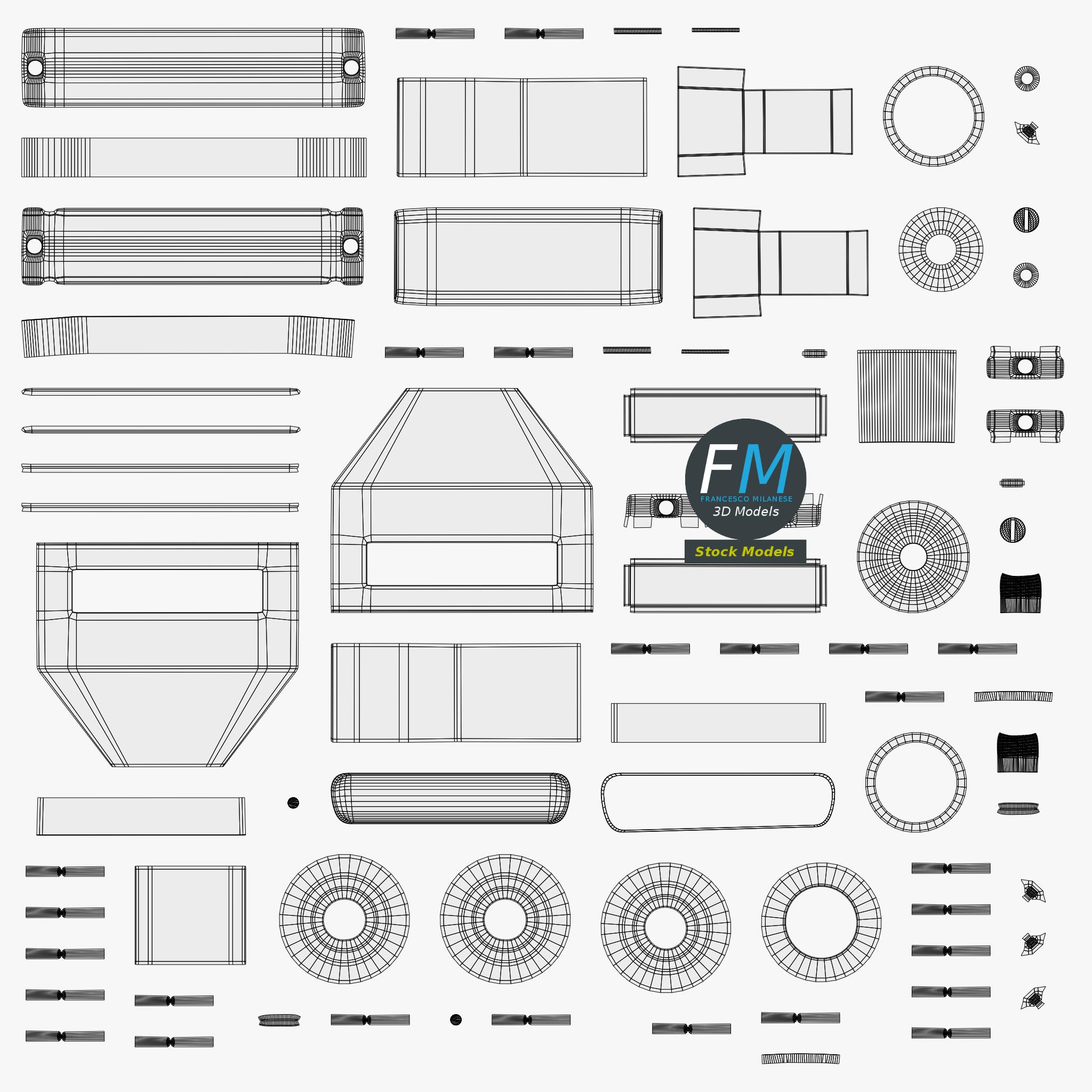 3D-Modell - DB-25 D-Sub-Stecker - 11 3D-Modell - DB-25 D-Sub-Stecker - 11