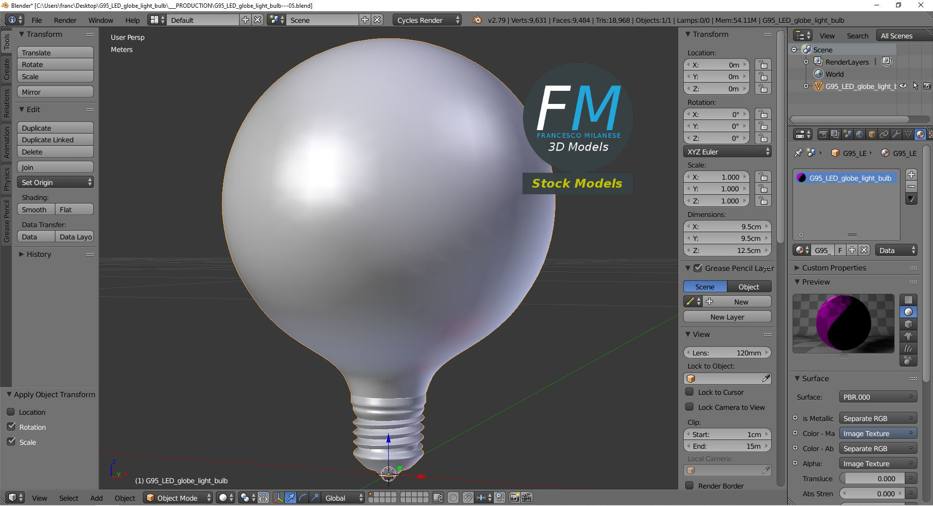 3D-Modell - G95 LED-Globelampe - 09