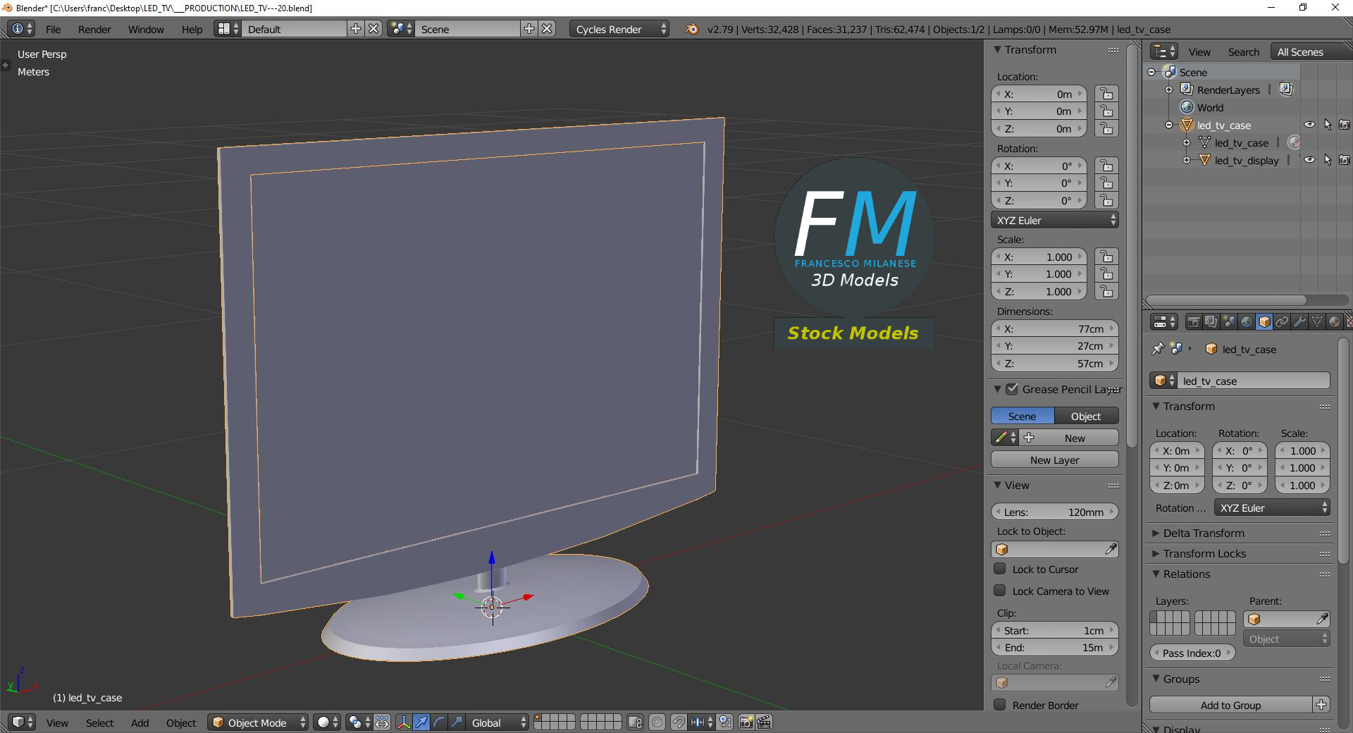 3D-Modell - LED-Fernseher - 09