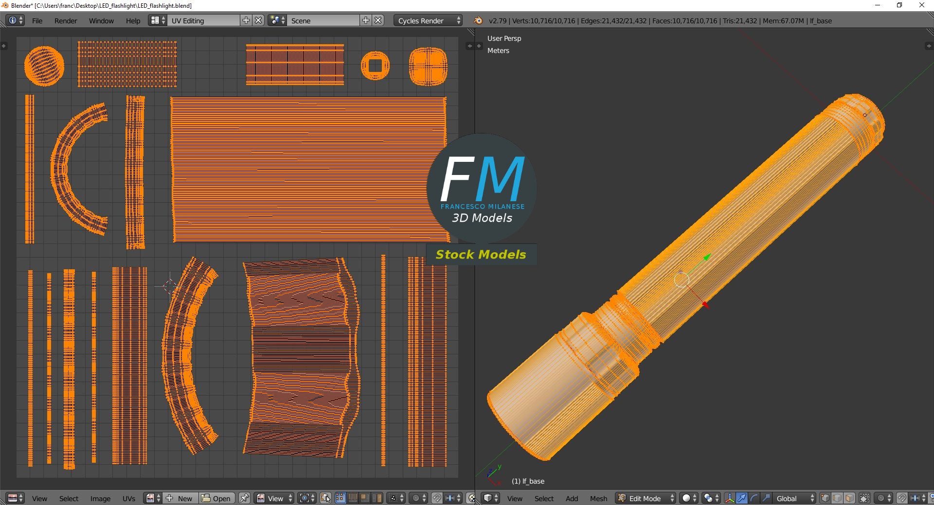 3D-Modell - LED-Taschenlampe - 10