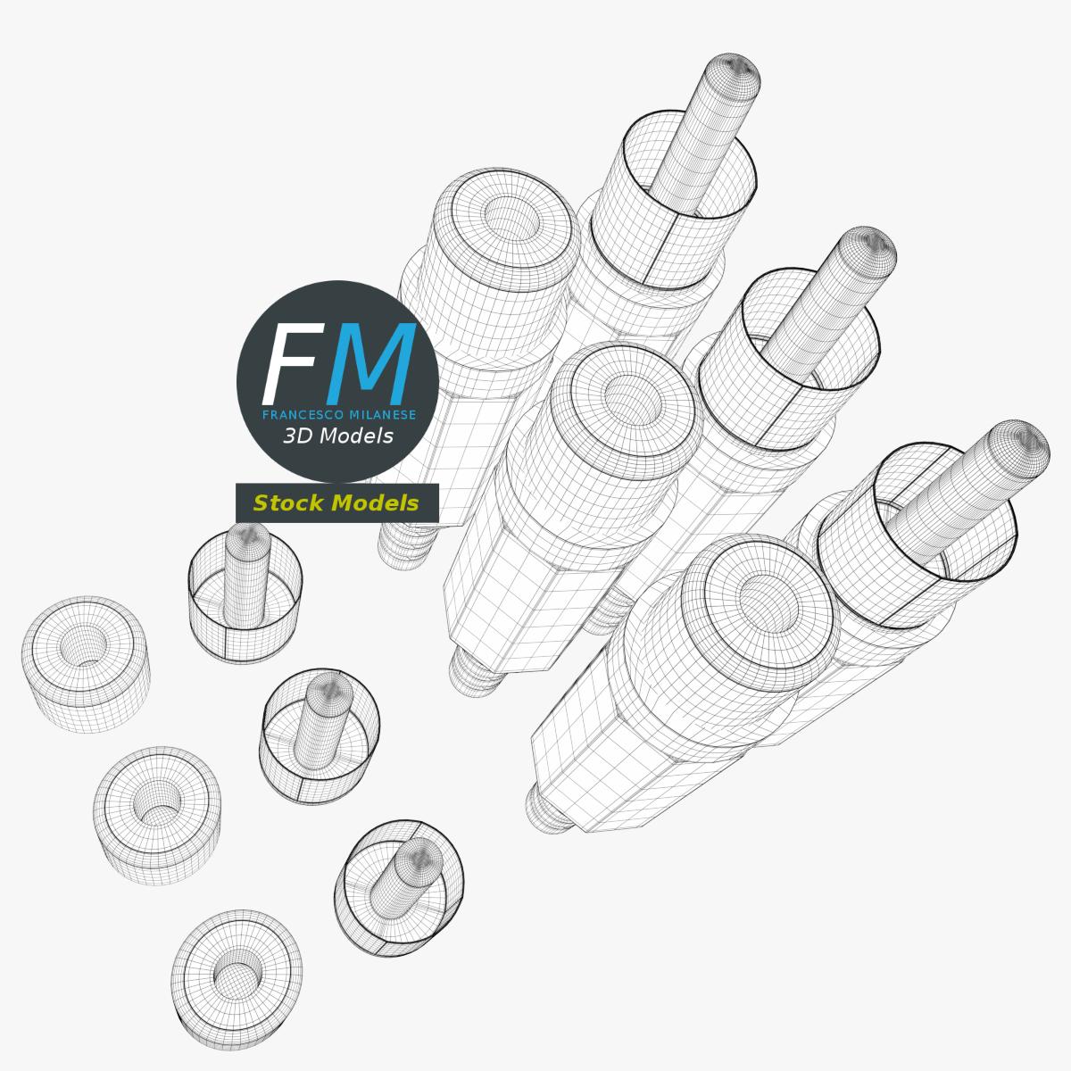 3D-Modell - RCA-Steckverbinder-Set - 07