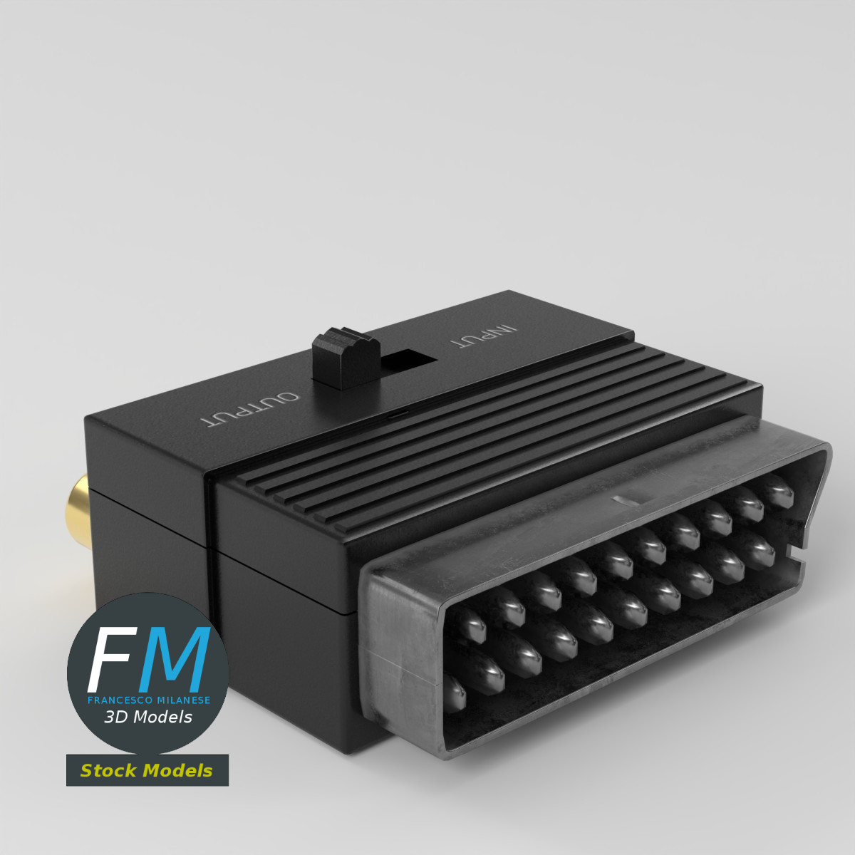 3D-Modell - SCART-RCA-S-Video-Adapter - 05