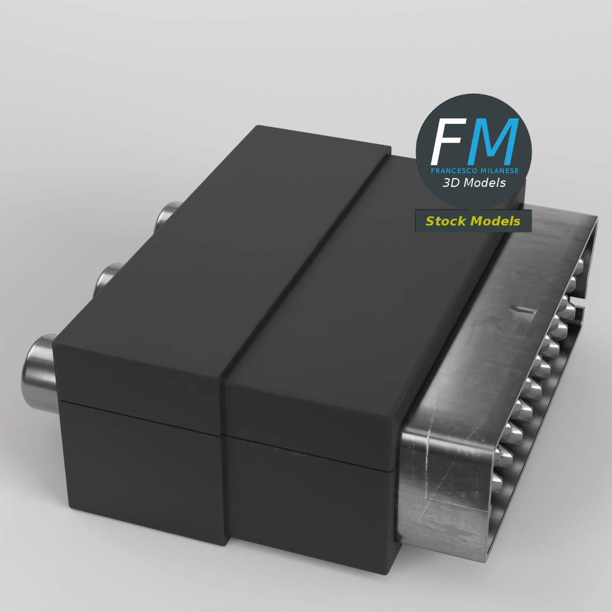 3D-Modell - SCART-RCA-Adapter - 01