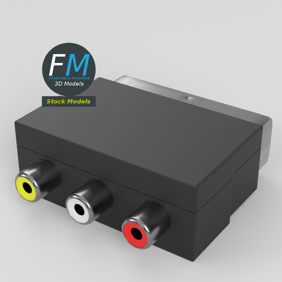 3D-Modell - SCART-RCA-Adapter - 02