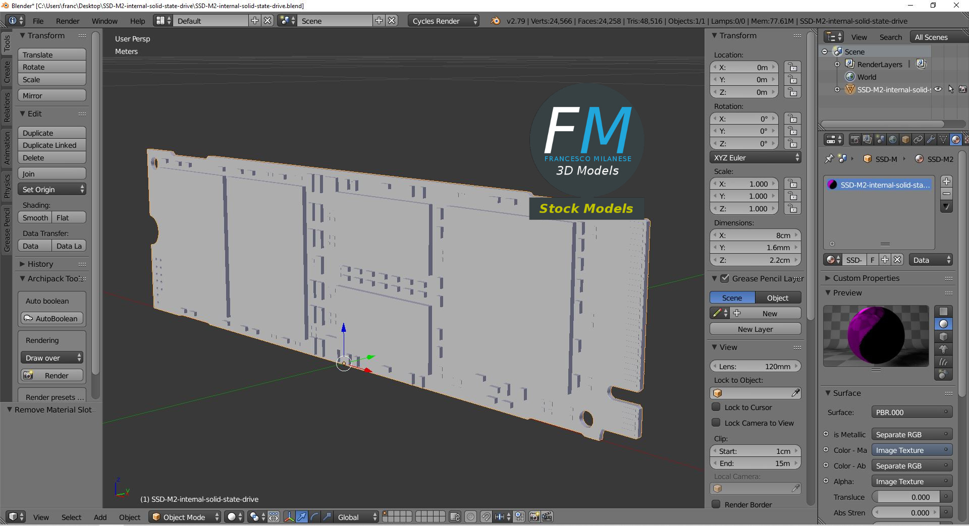 3D-Modell - Interne M.2 SSD - 09