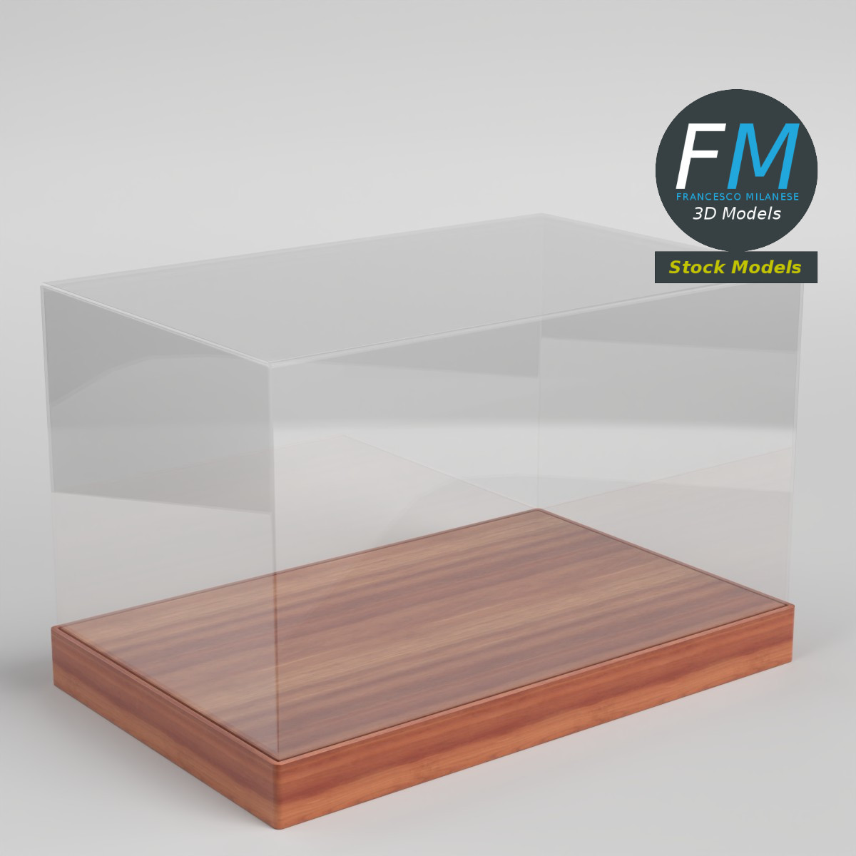 3D Model - Acrylic Display Case with Base - 01