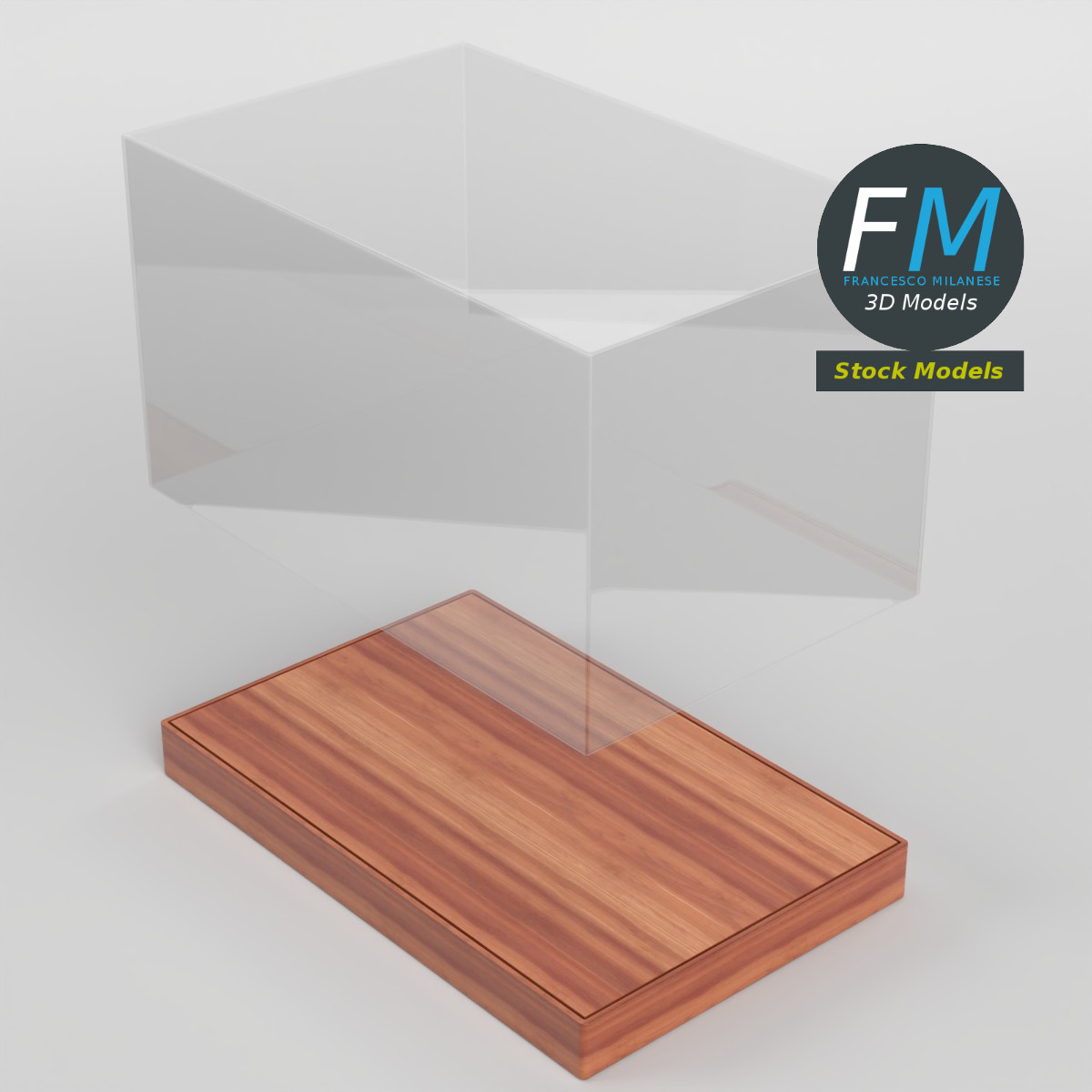 3D Model - Acrylic Display Case with Base - 02