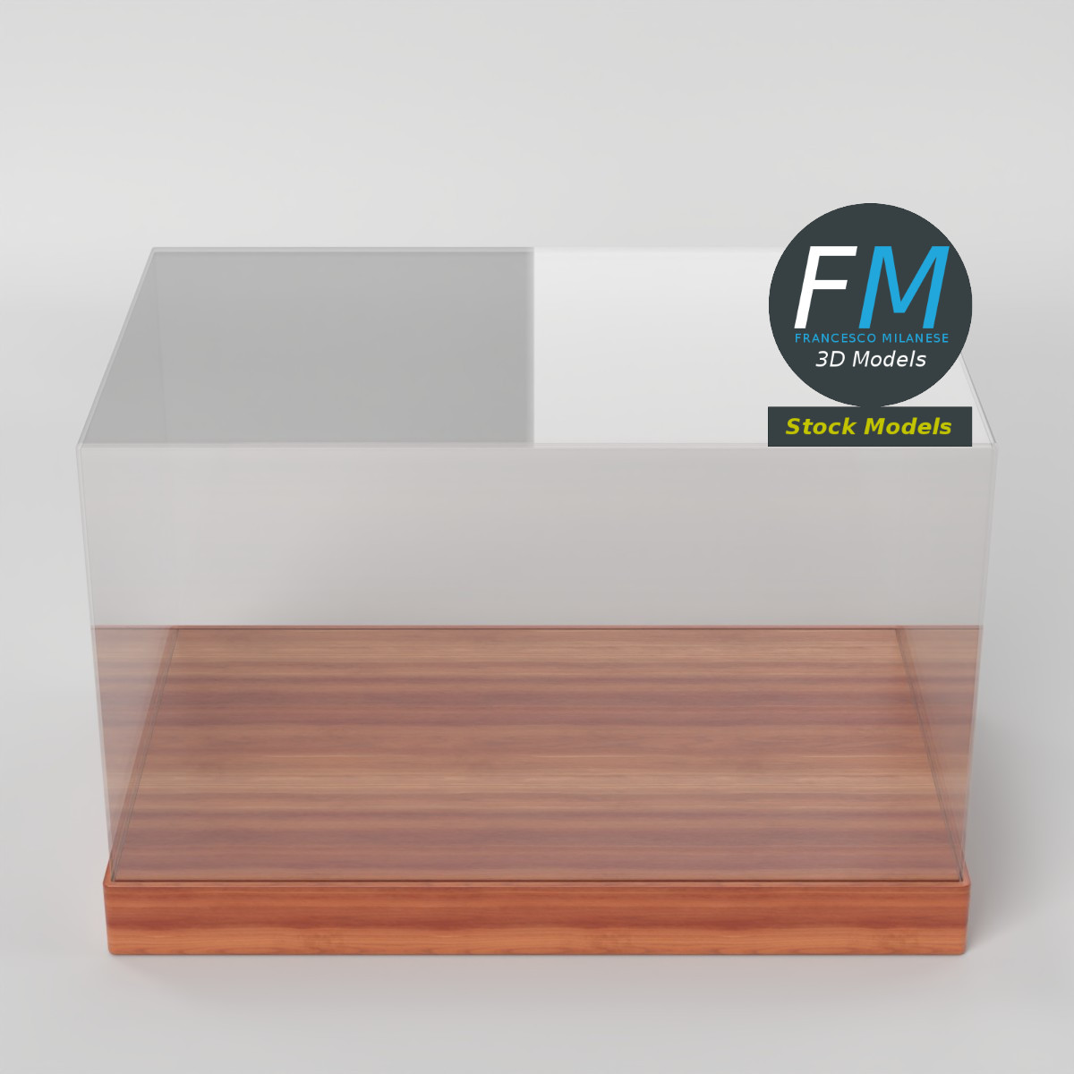 3D Model - Acrylic Display Case with Base - 05