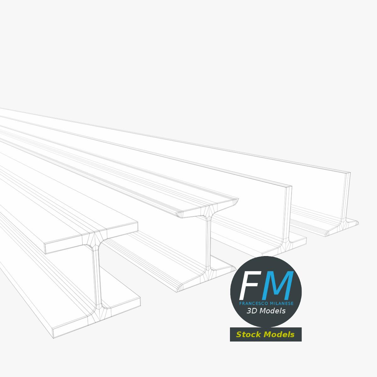 3D-Modell - I- und T-Träger für den Bau - 07