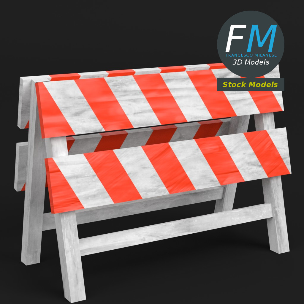 3D-Modell - Baustellenabsperrung - 01