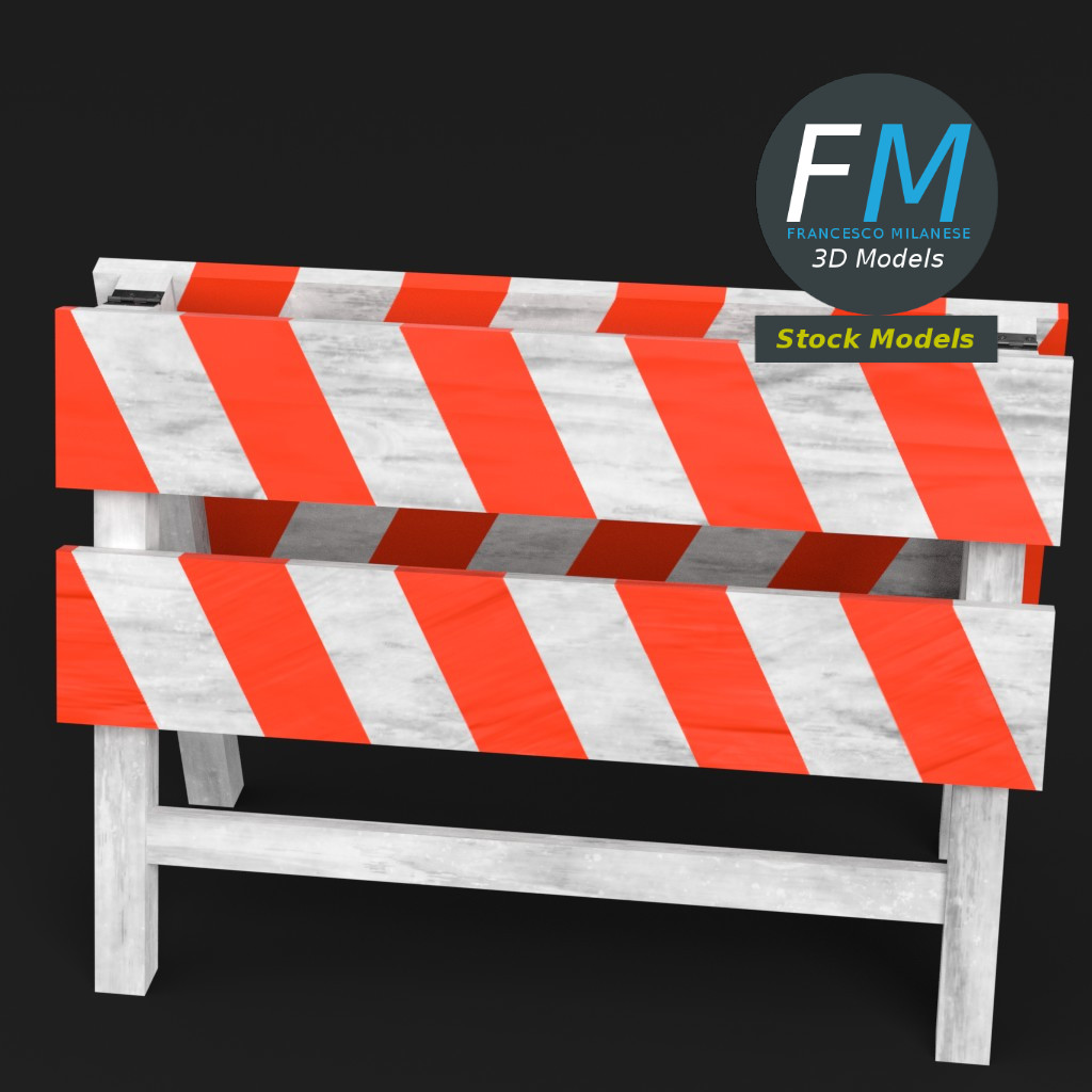 3D-Modell - Baustellenabsperrung - 02