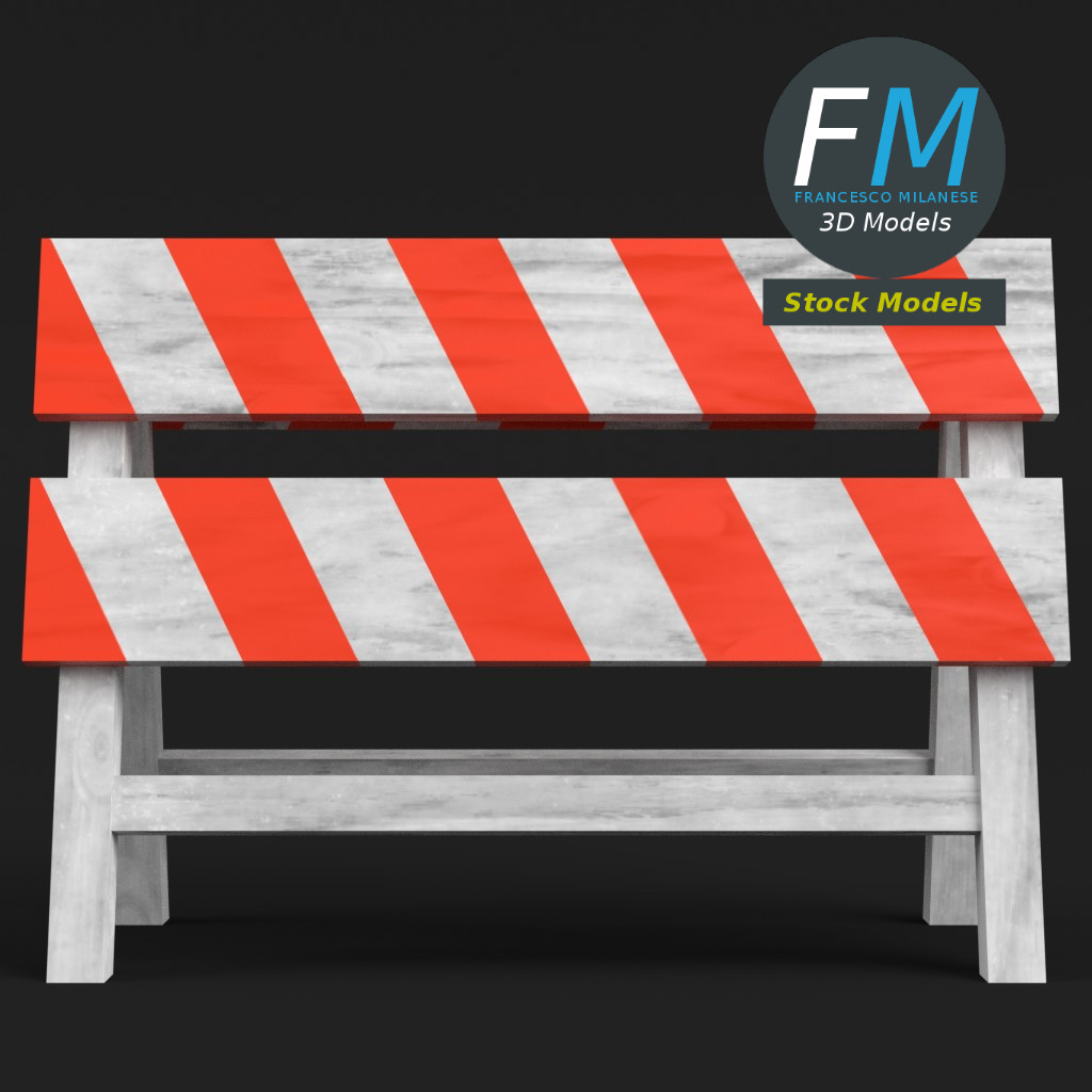 3D-Modell - Baustellenabsperrung - 04