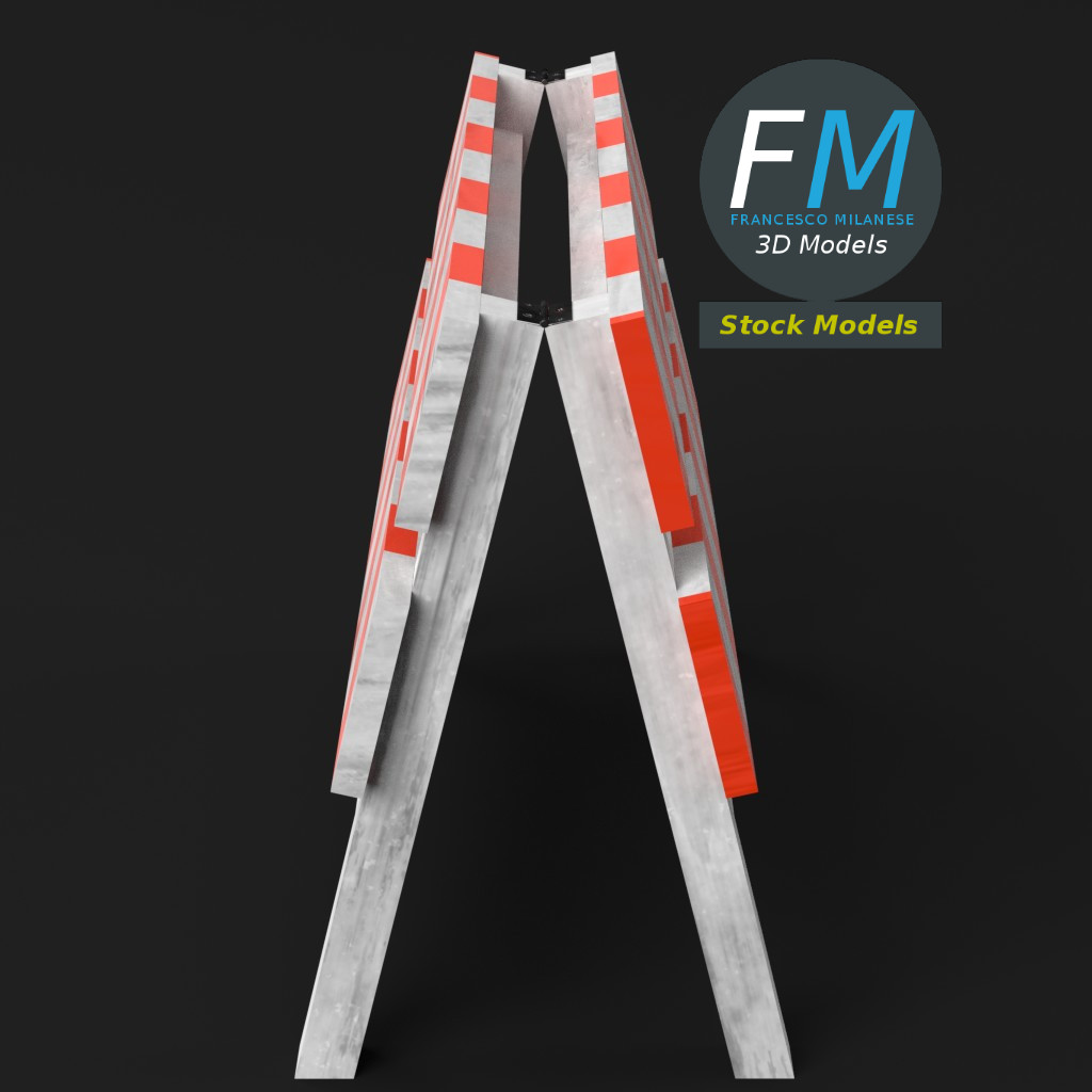 3D-Modell - Baustellenabsperrung - 05