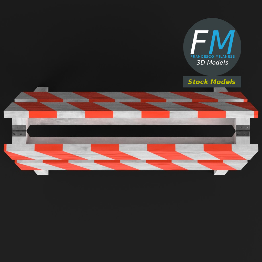 3D-Modell - Baustellenabsperrung - 06