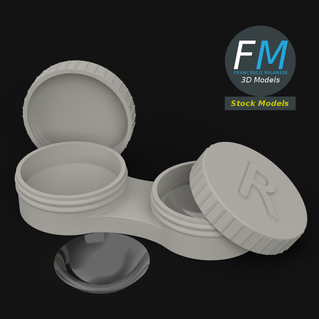 3D-Modell - Kontaktlinsen mit Aufbewahrungsbehälter - 02