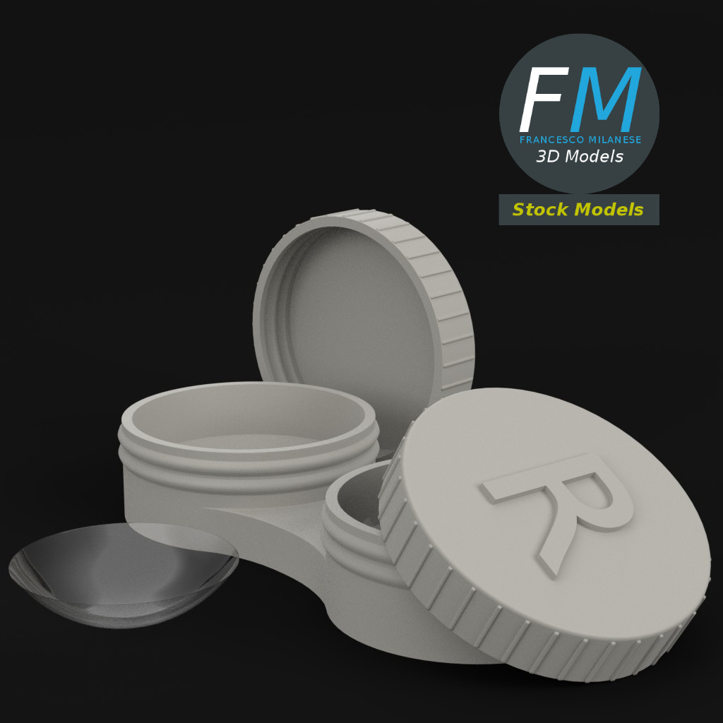 3D-Modell - Kontaktlinsen mit Aufbewahrungsbehälter - 03