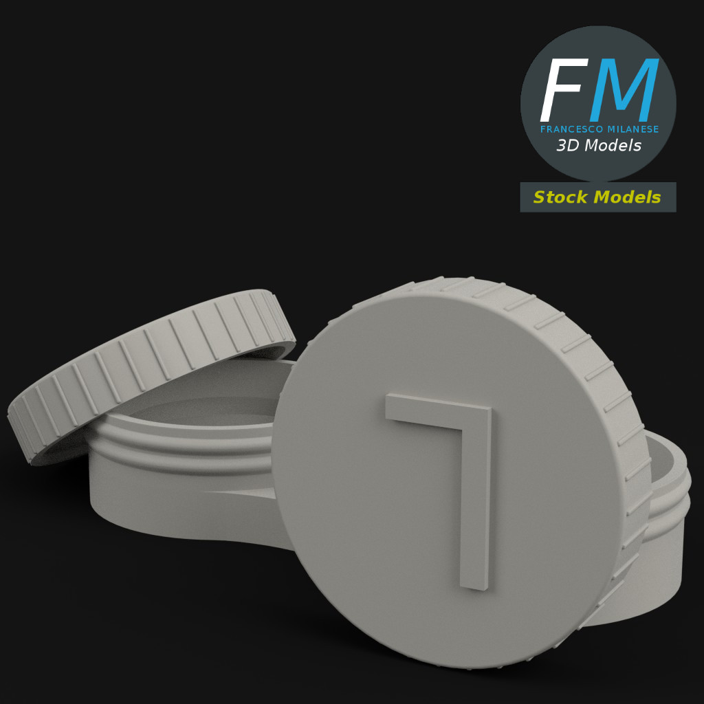 3D-Modell - Kontaktlinsen mit Aufbewahrungsbehälter - 04
