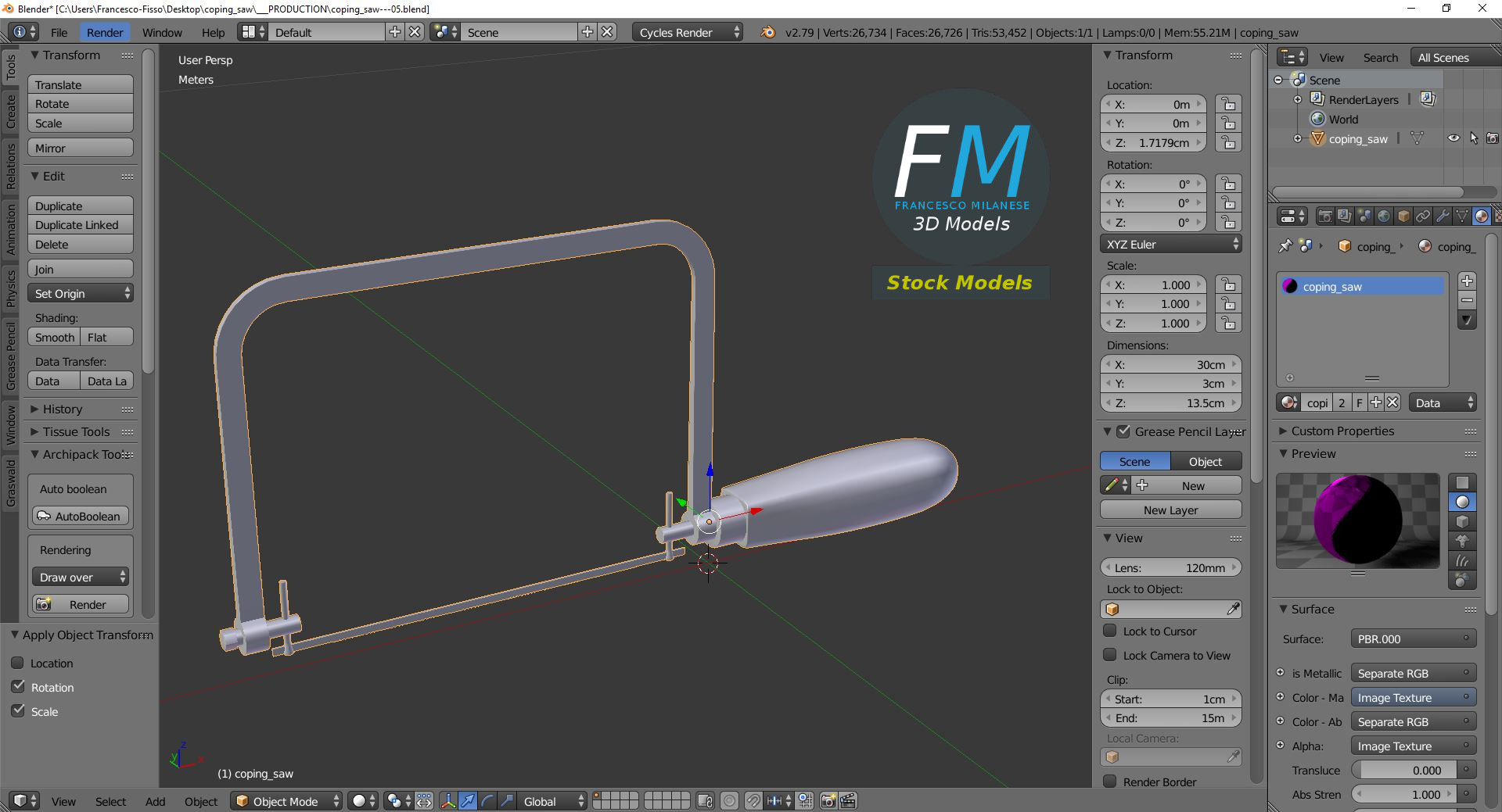 3D-Modell - Laubsäge - 09