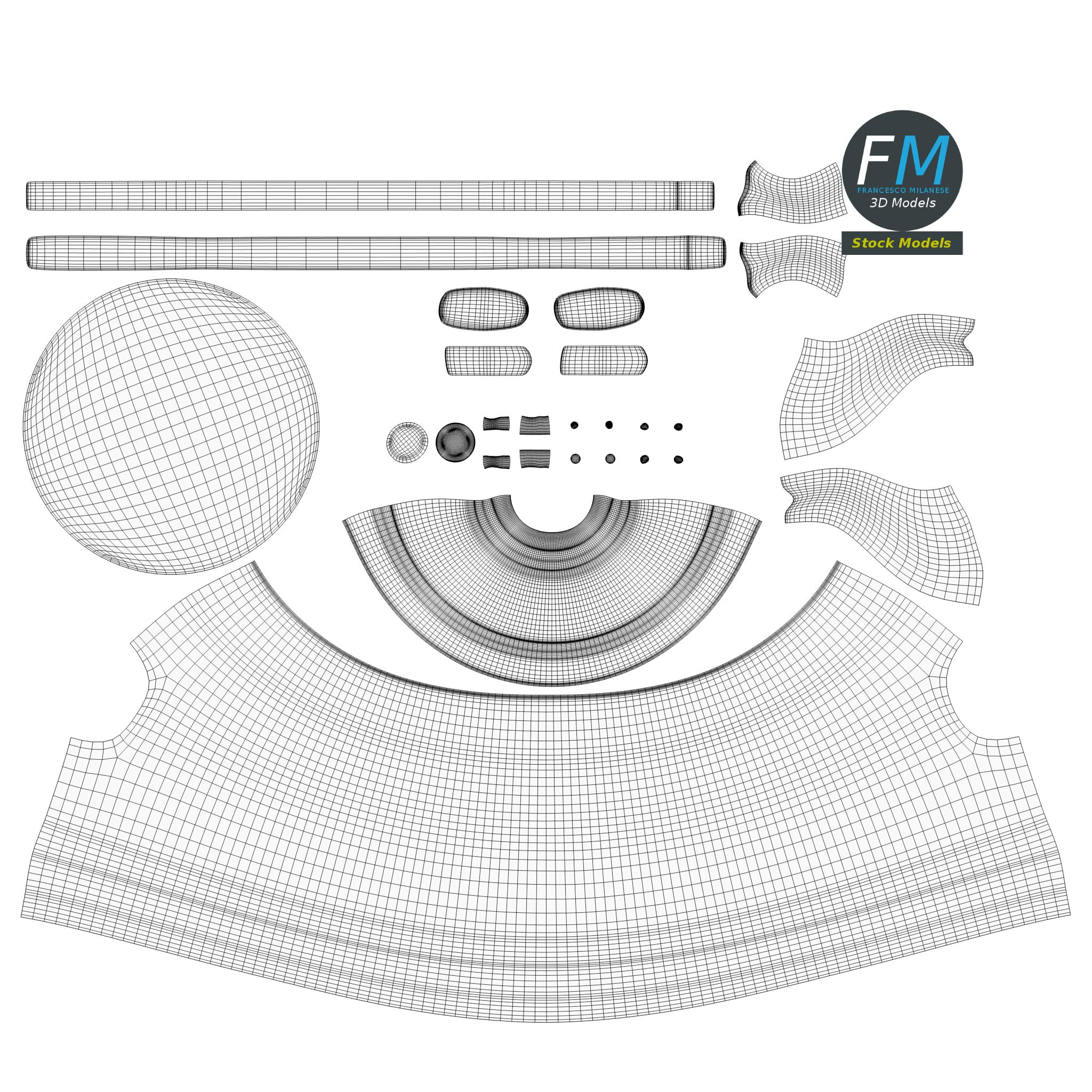 3D-Modell - Kupferkessel und Becher - 11