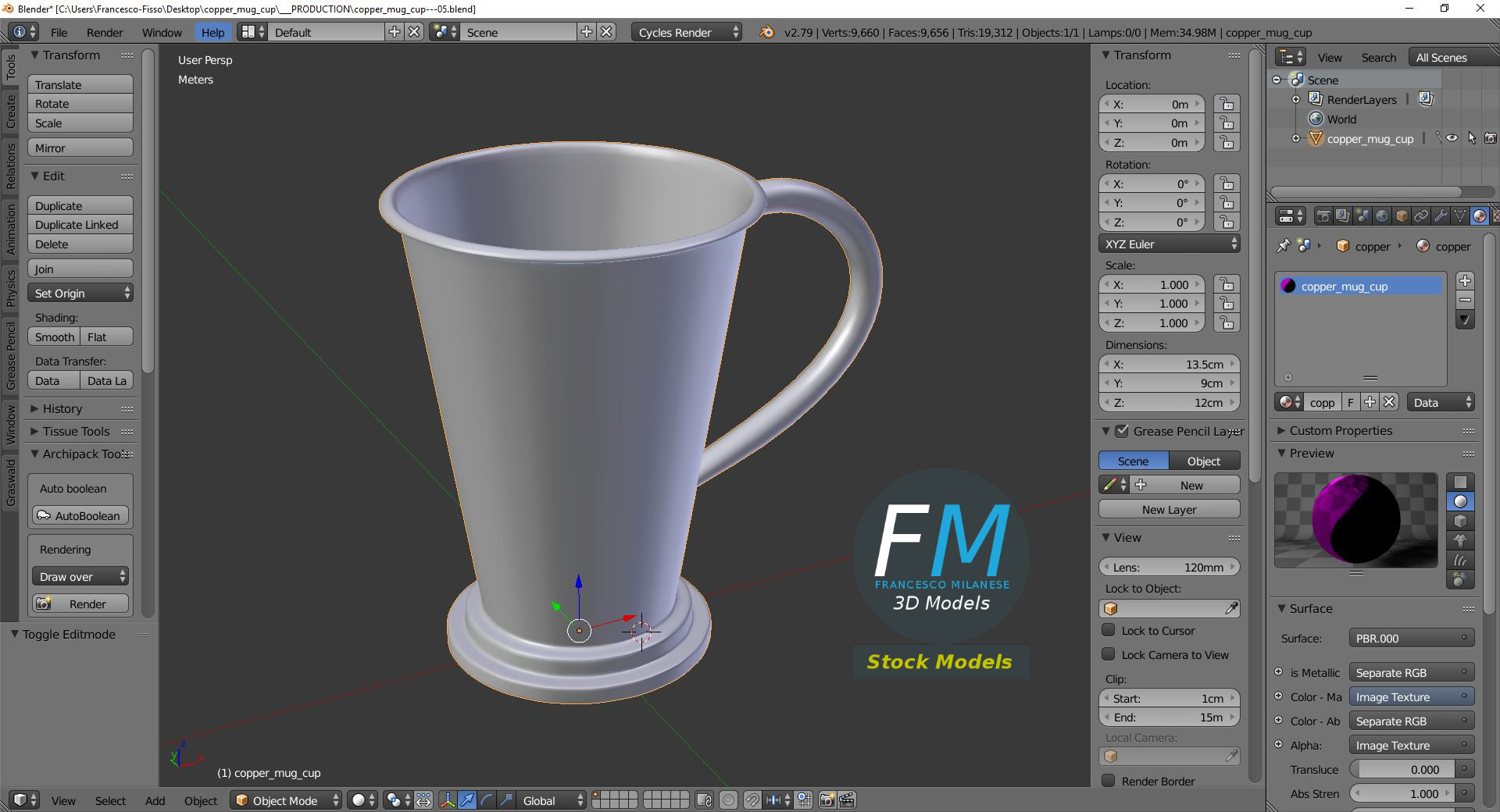 3D-Modell - Kupferbecher - 09