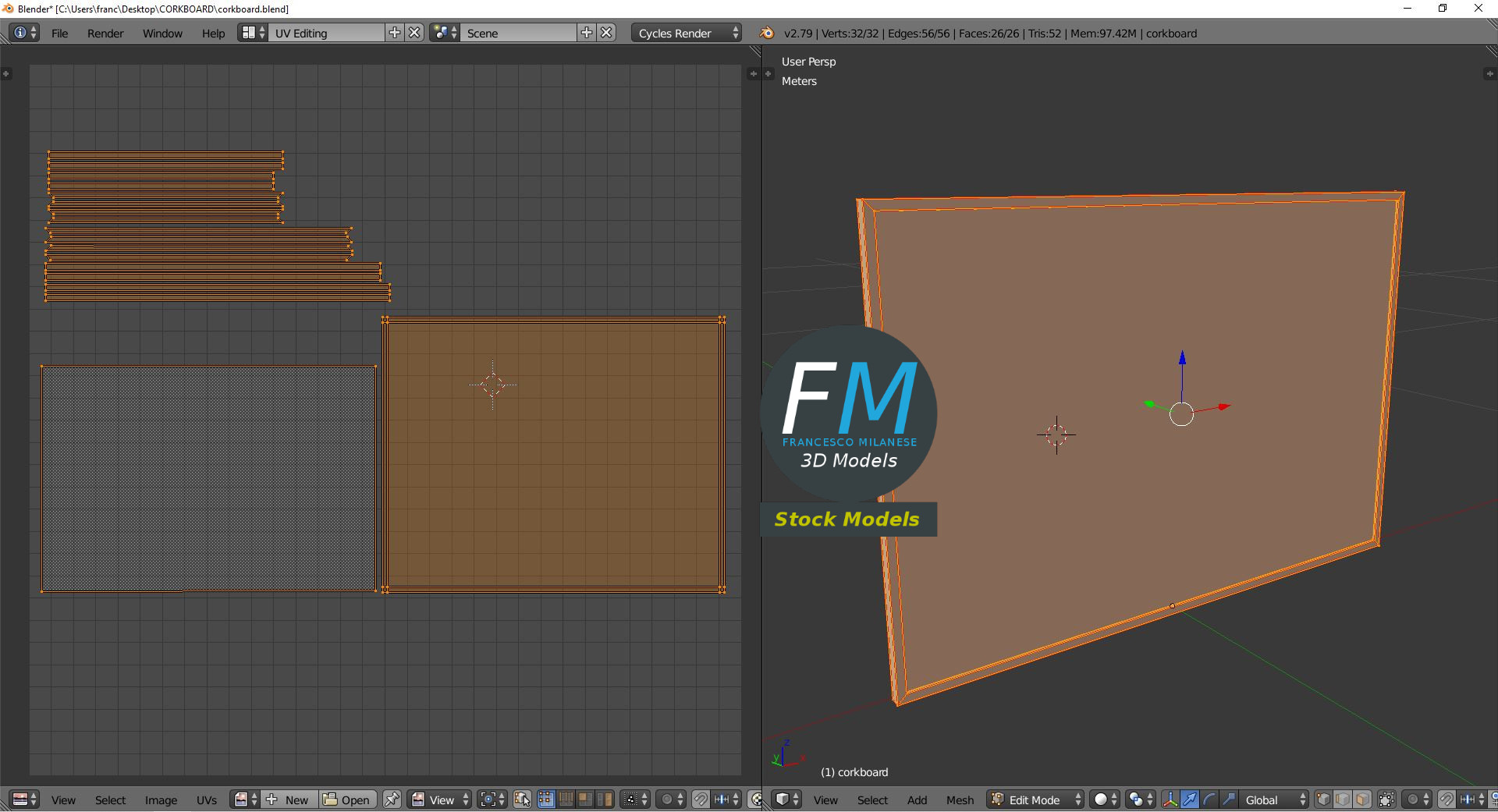3D-Modell - Korktafel - 10