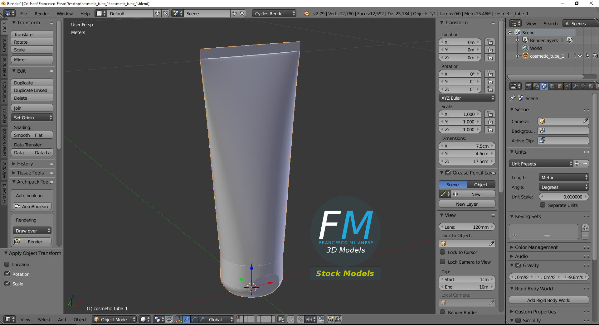 3D-Modell - Kosmetiktube - 09