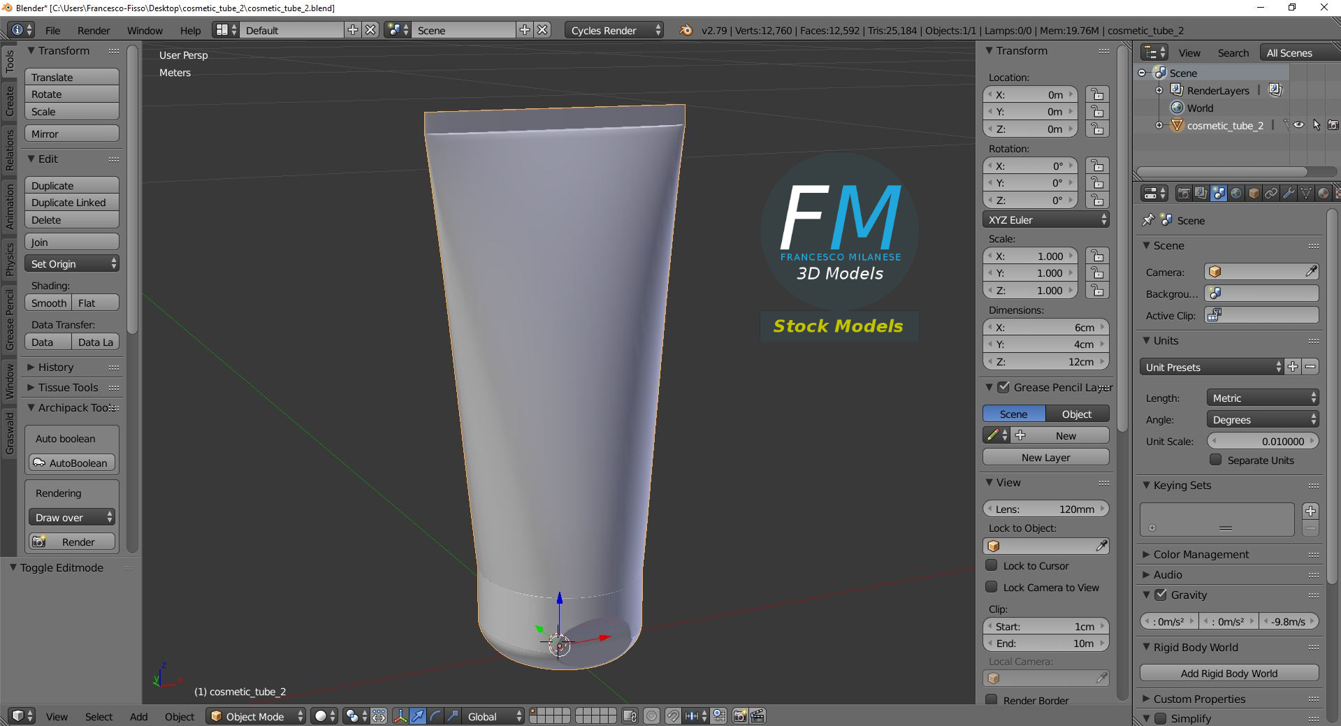 3D-Modell - Kosmetiktube - 09
