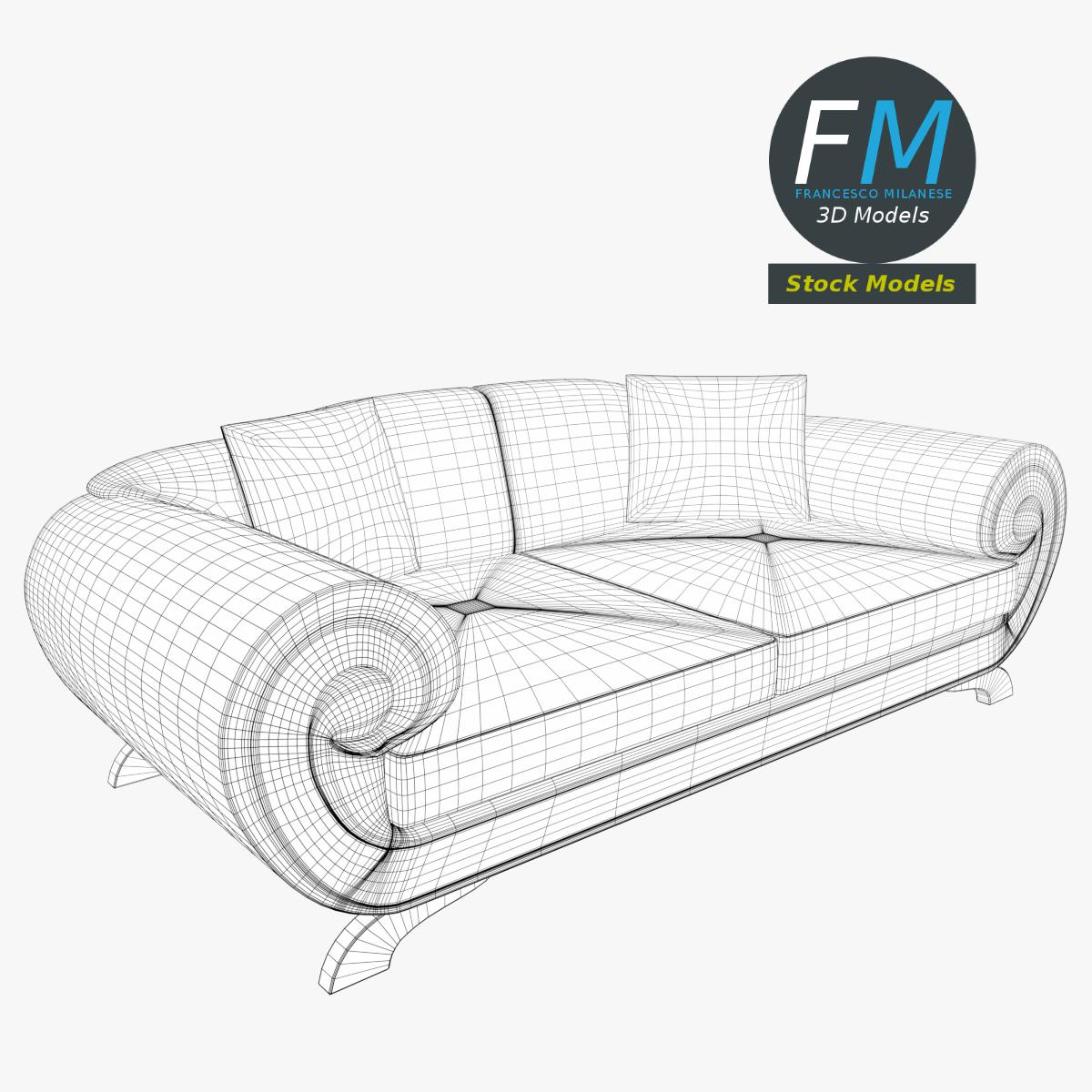 3D-Modell - Sofa - 07