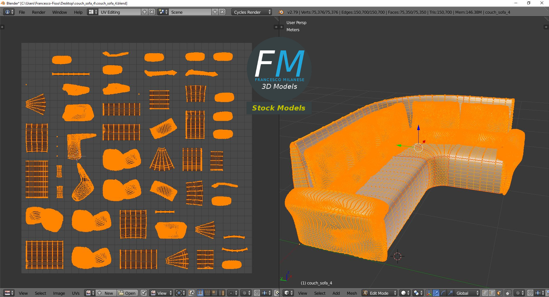 3D-Modell - Ecksofa - 10