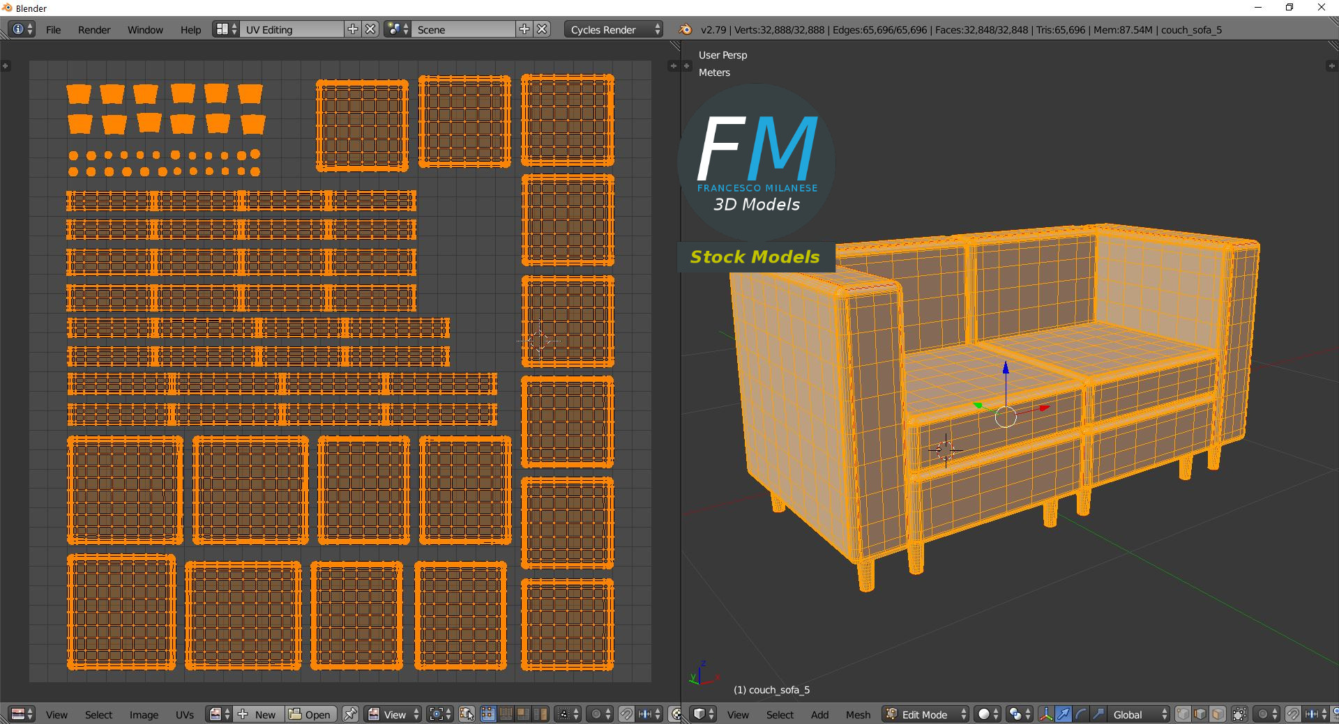 3D-Modell - Sofa - 10
