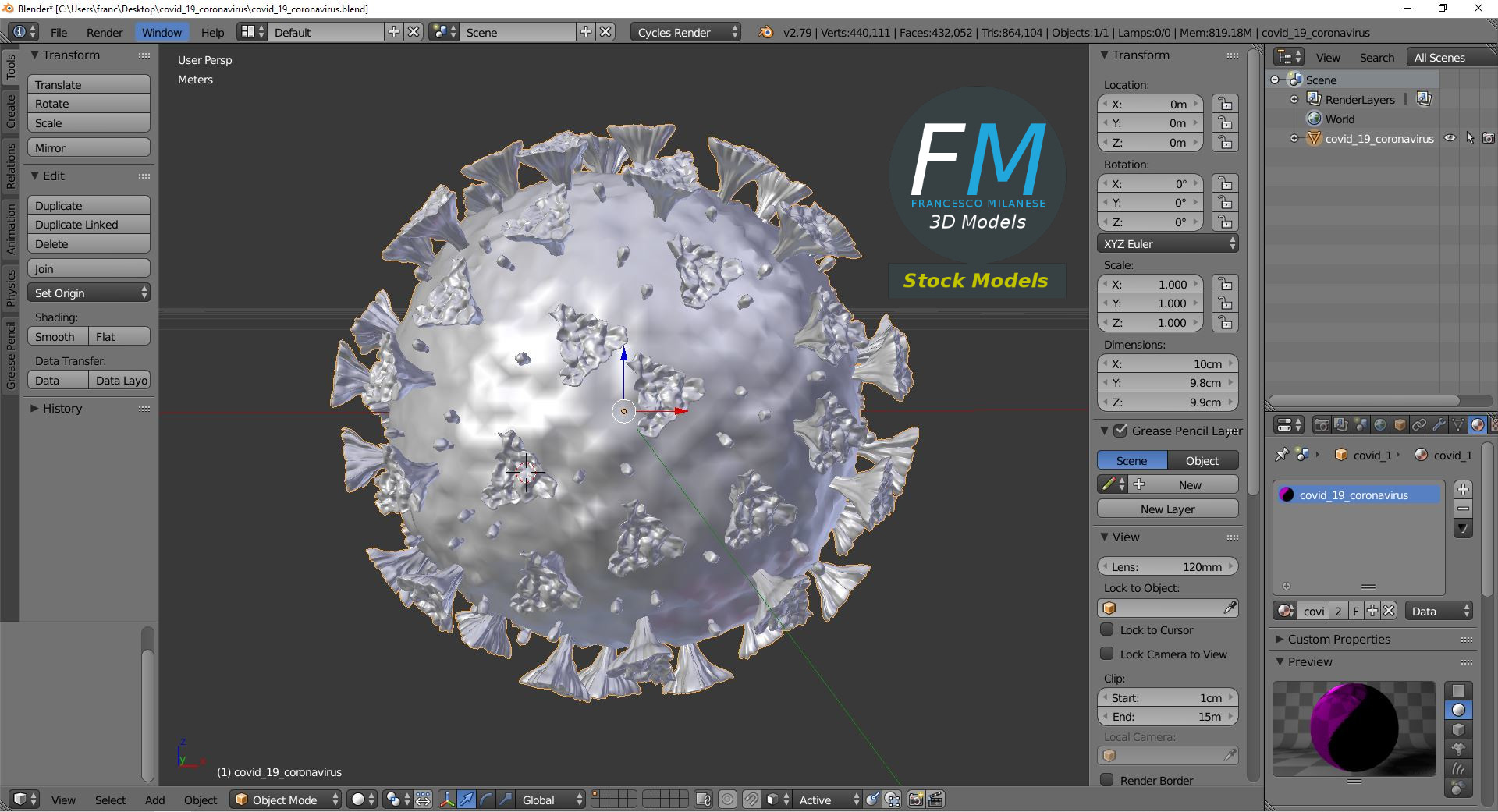 3D-Modell - COVID-19-Coronavirus - 09