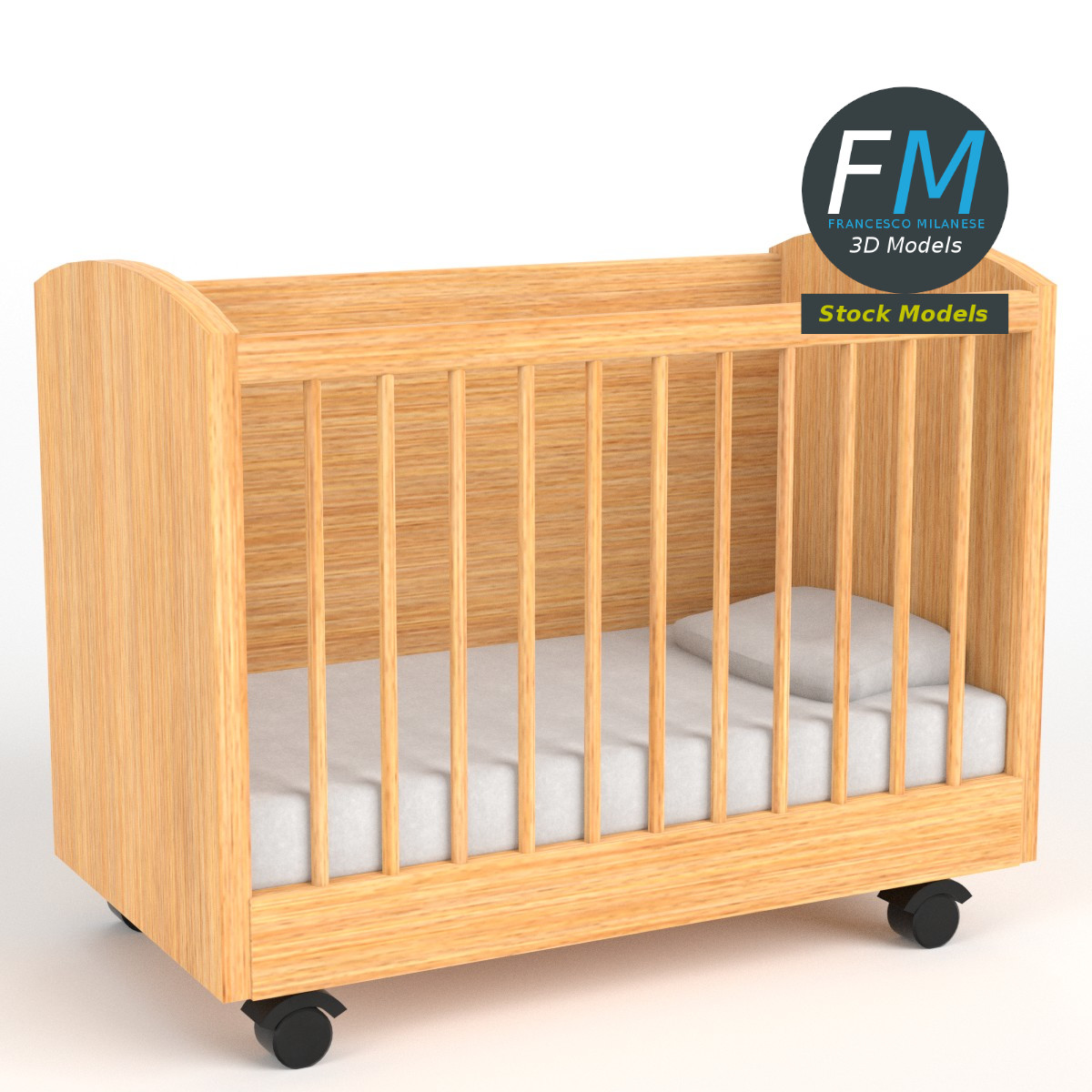 3D-Modell - Babybett - 01