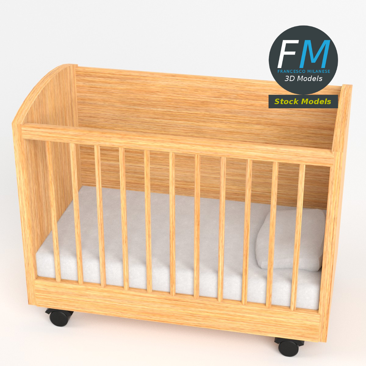 3D-Modell - Babybett - 02