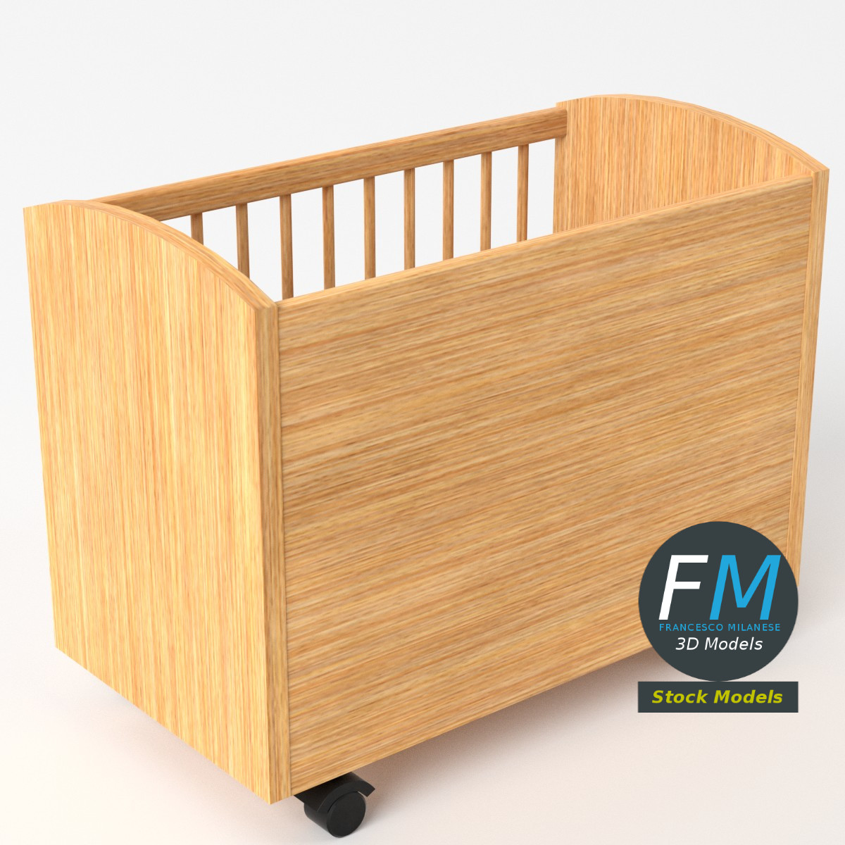 3D-Modell - Babybett - 05