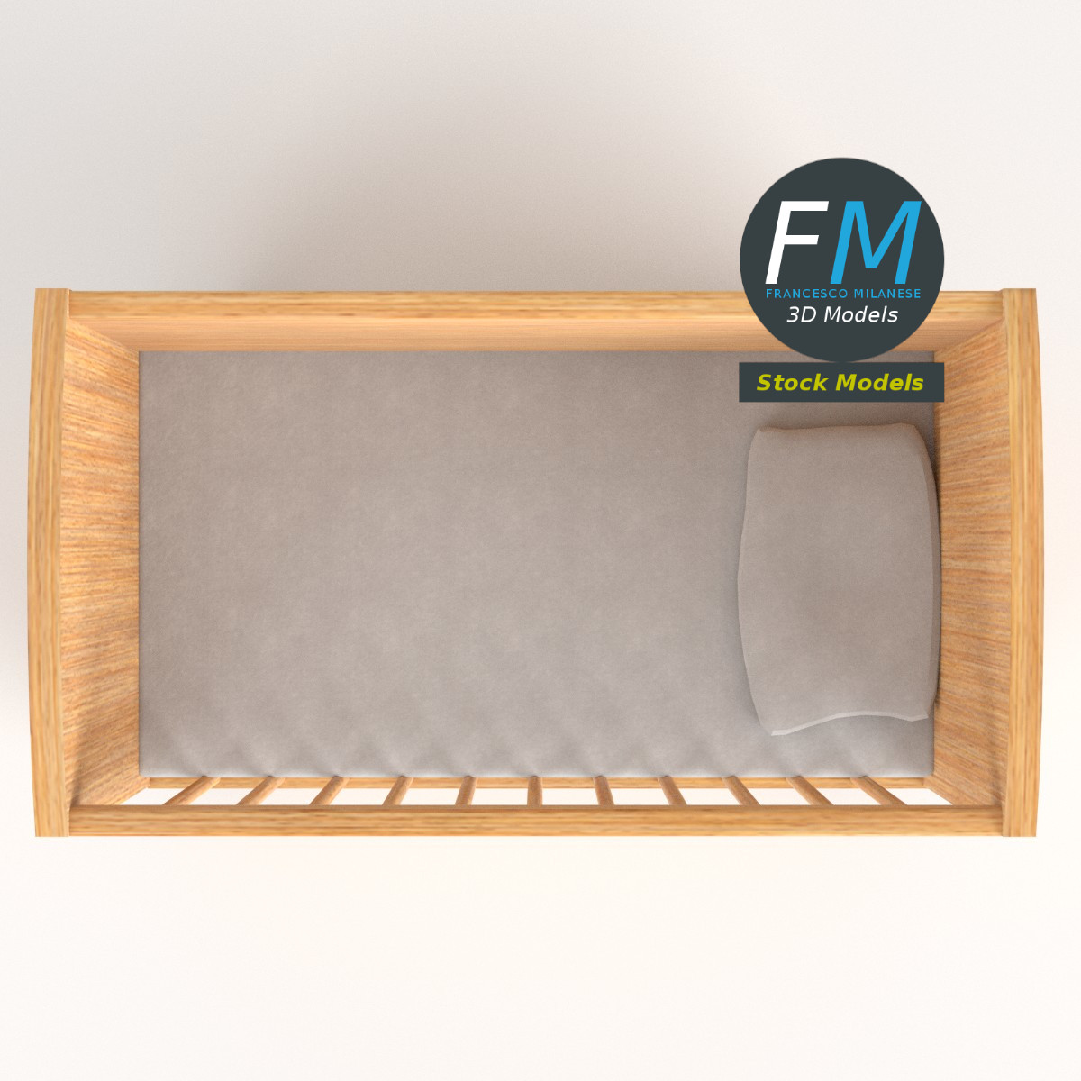3D-Modell - Babybett - 06