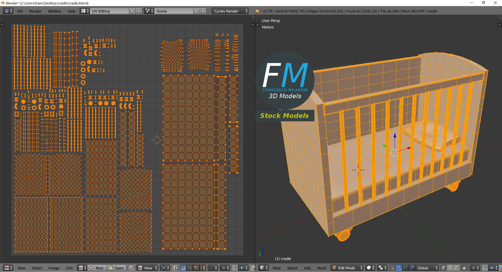 3D-Modell - Babybett - 10