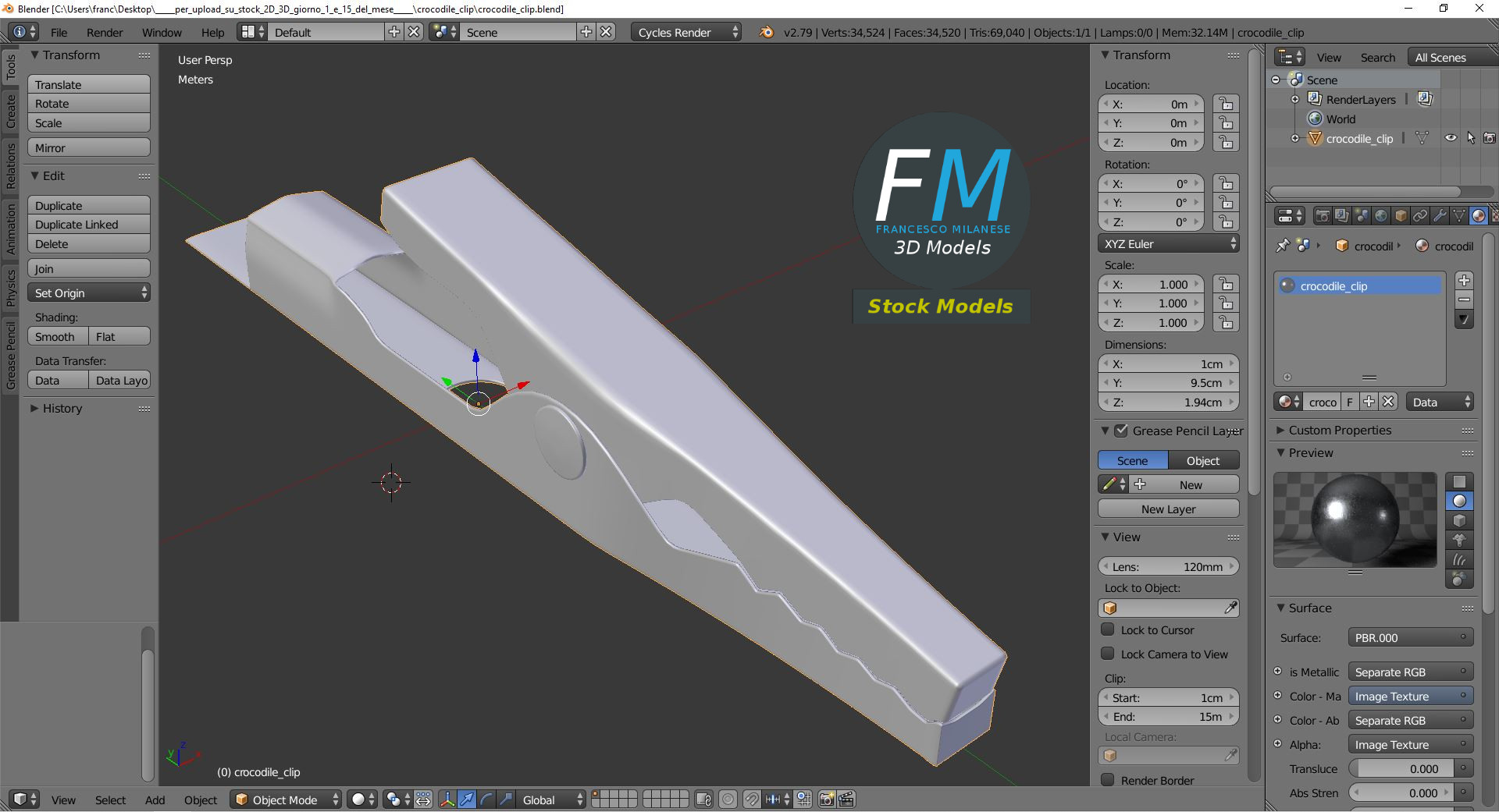 3D-Modell - Krokodilklemme - 09