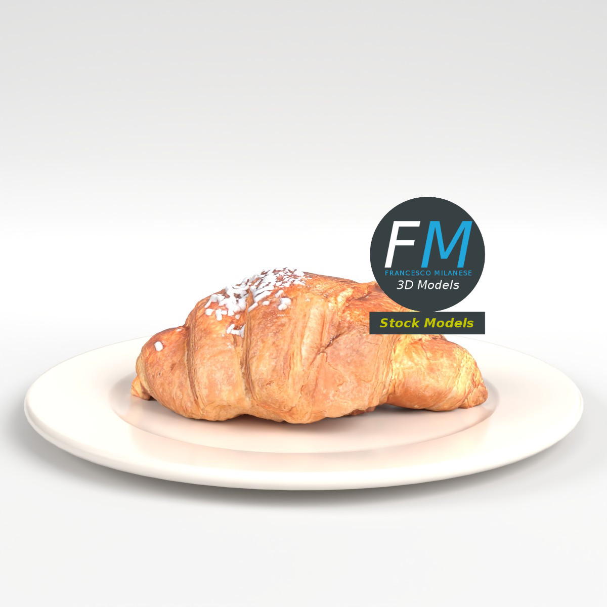 3D-Modell - Croissant mit Hagelzucker - 04