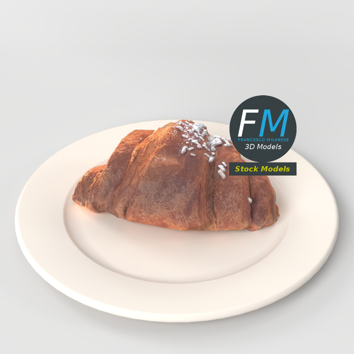 3D-Modell - Croissant mit Hagelzucker - 05