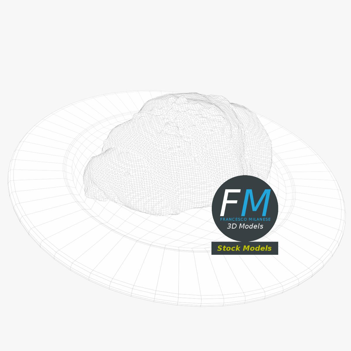 3D-Modell - Croissant mit Hagelzucker - 07