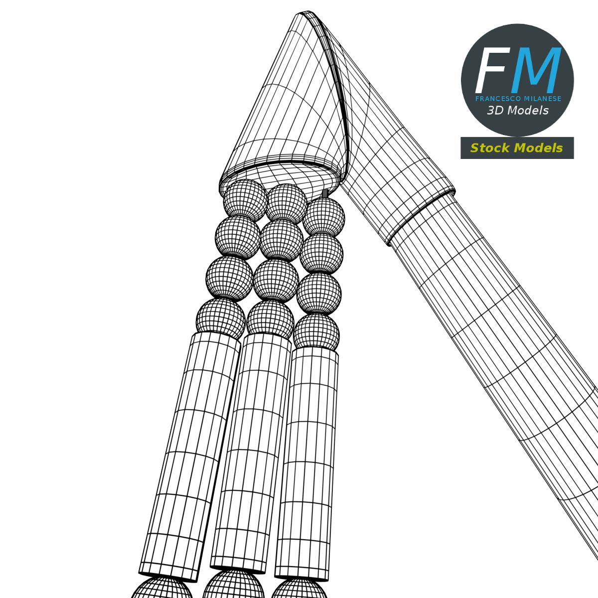 3D-Modell - Ägyptischer Hirtenstab und Dreschflegel - 08